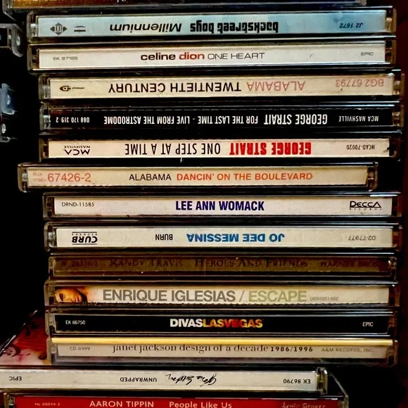 Large box of compact discs (CD's) CDs